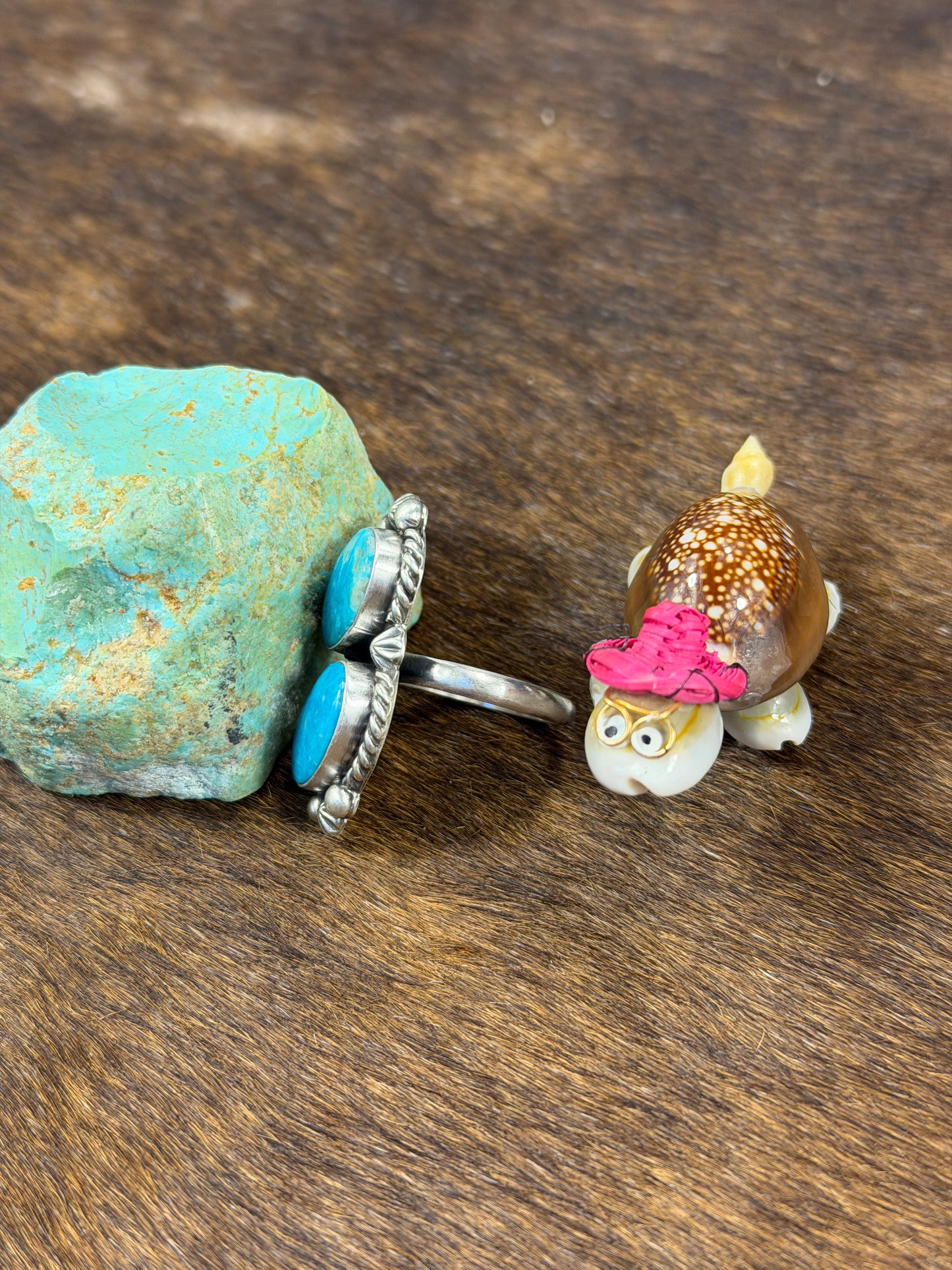 2 Stone Kingman Turquoise Ring