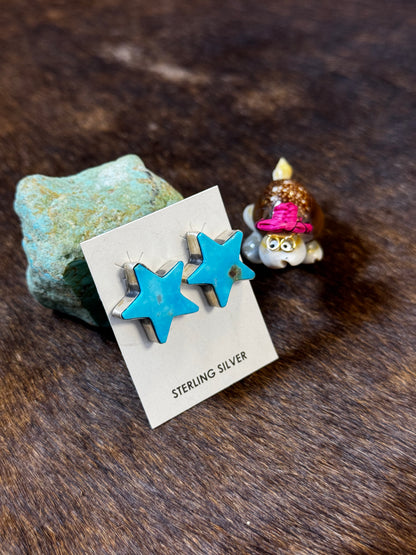 Kingman Turquoise Star Earrings
