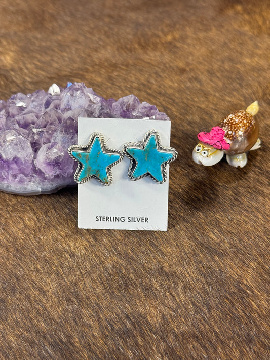 Kingman Turquoise Star Earring