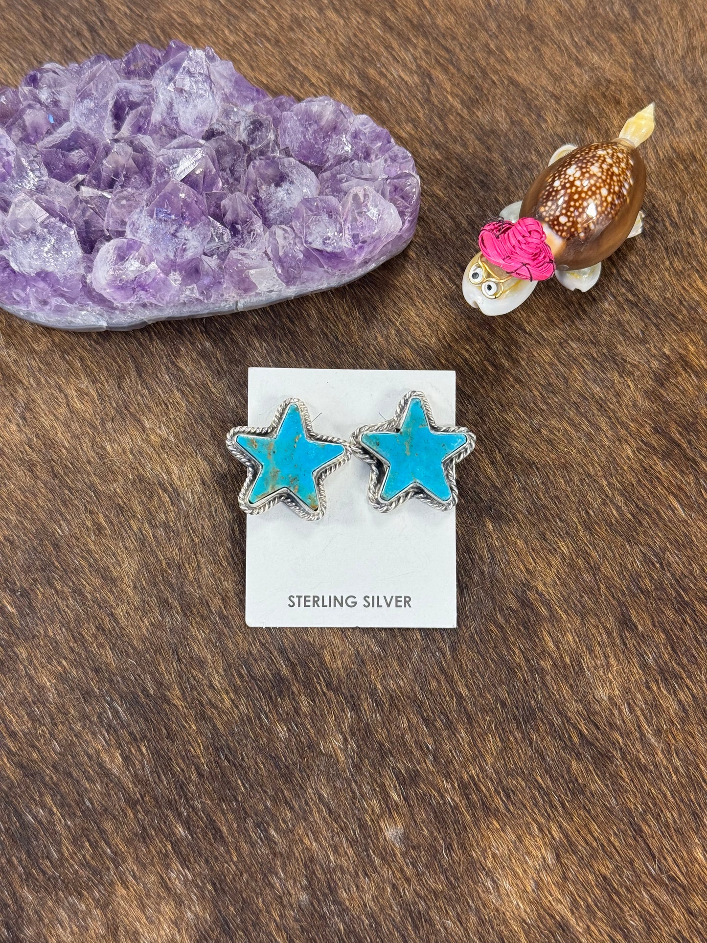 Kingman Turquoise Star Earring