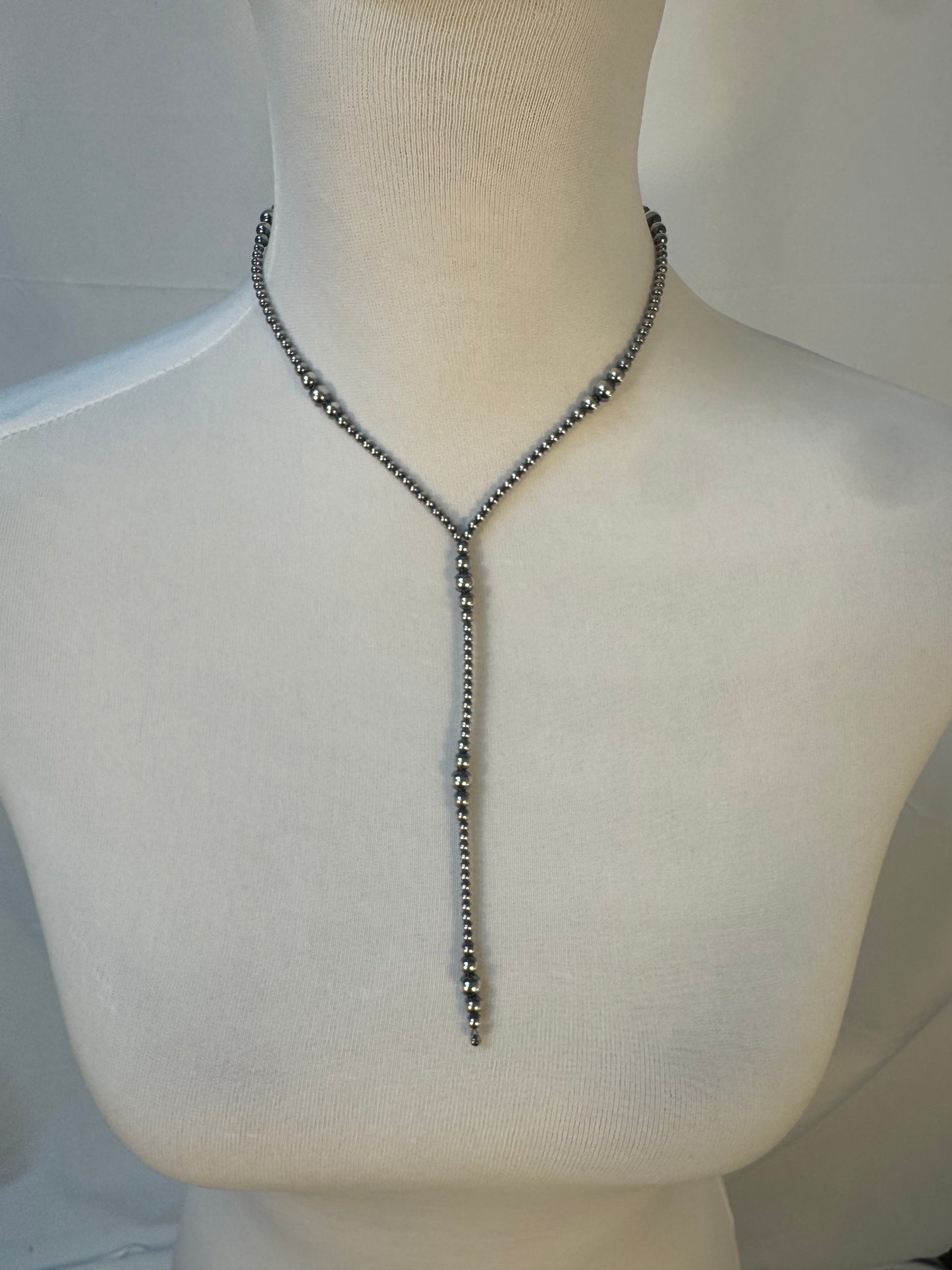 Navajo Style Pearl Y-Necklace