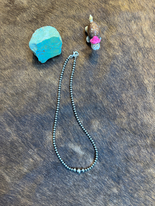 Graduated Pearl "Navajo Style" Pearl Necklace