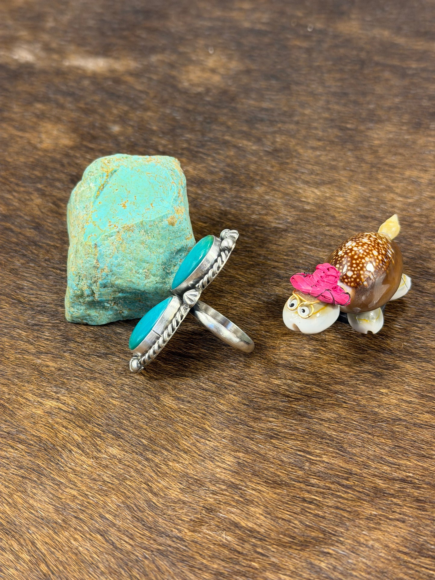 2 Stone Kingman Turquoise Ring