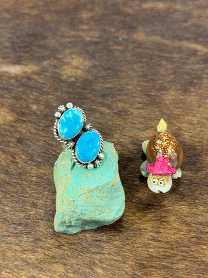 2 Stone Kingman Turquoise Ring