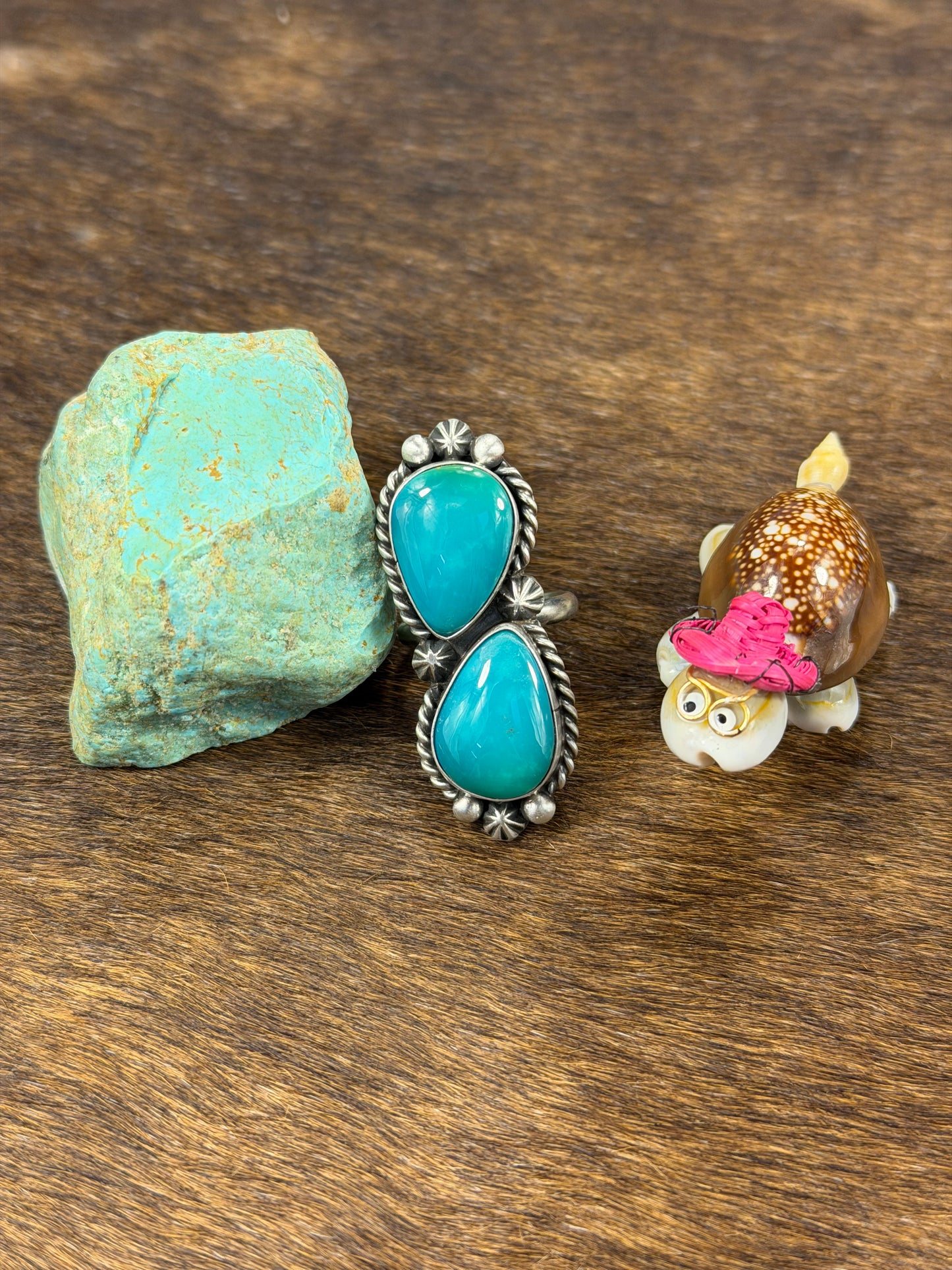 2 Stone Kingman Turquoise Ring