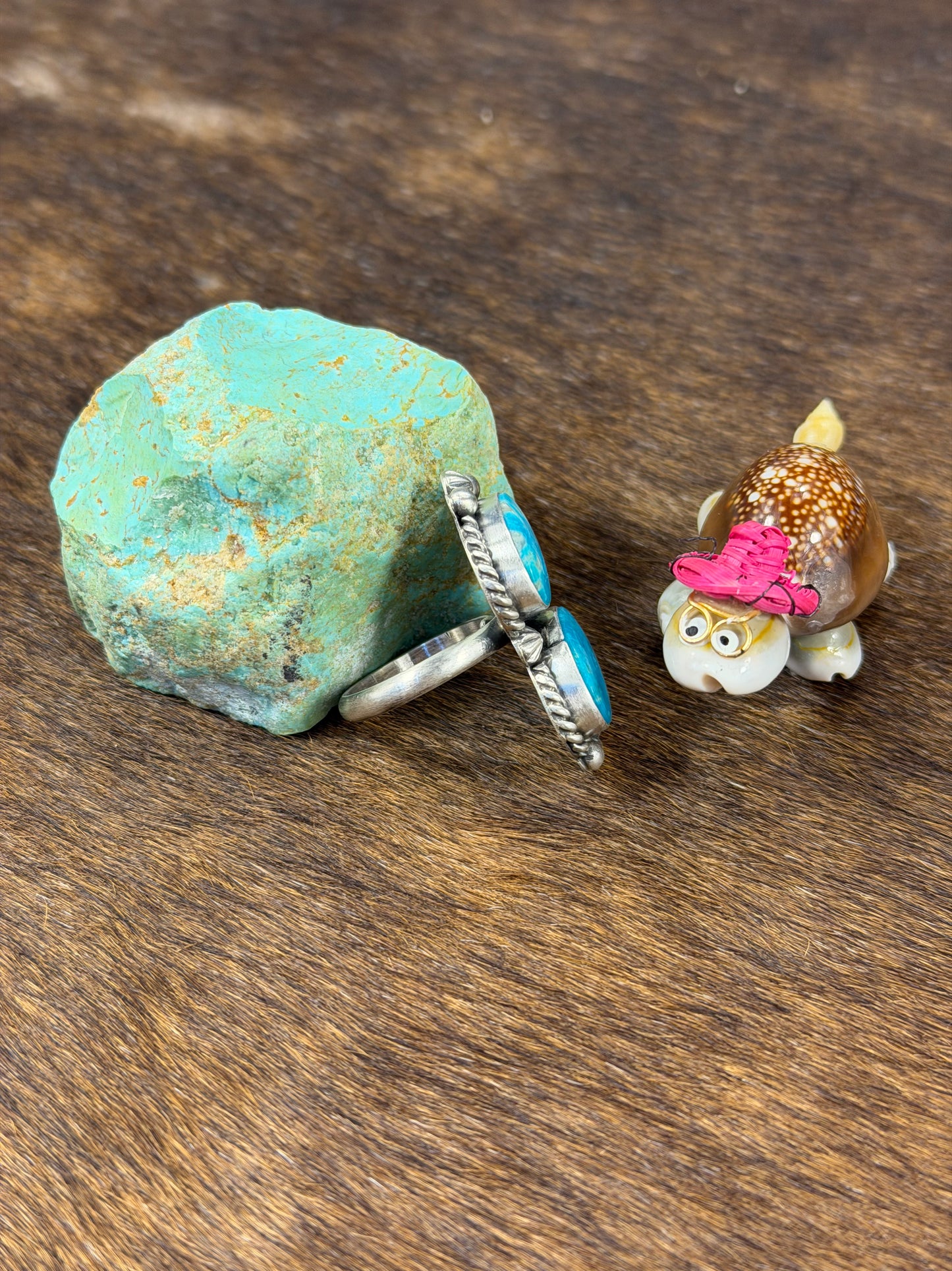 2 Stone Kingman Turquoise Ring