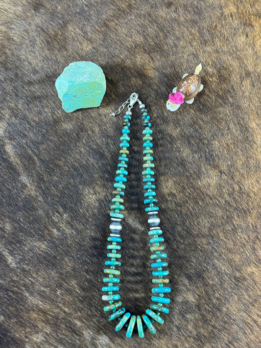 Kingman Turquoise Saucer Necklace