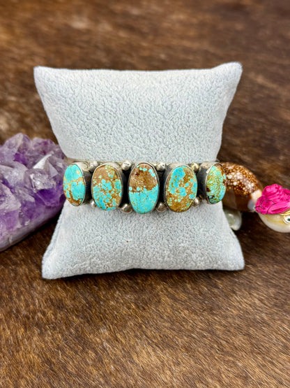 #8 Turquoise 5 Stone Sterling Silver Cuff