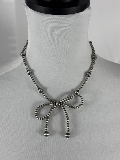 Sterling Silver Bow Necklace