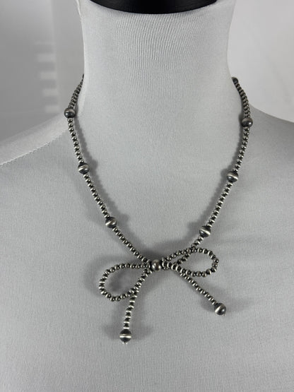 Sterling Silver Bow Necklace