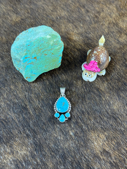 Kingman Teardrop Halo Pendant