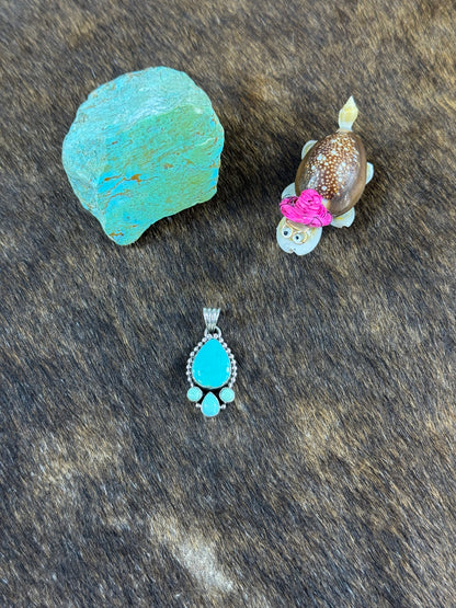 Kingman Teardrop Halo Pendant