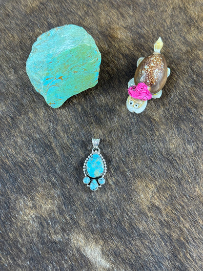 Kingman Teardrop Halo Pendant