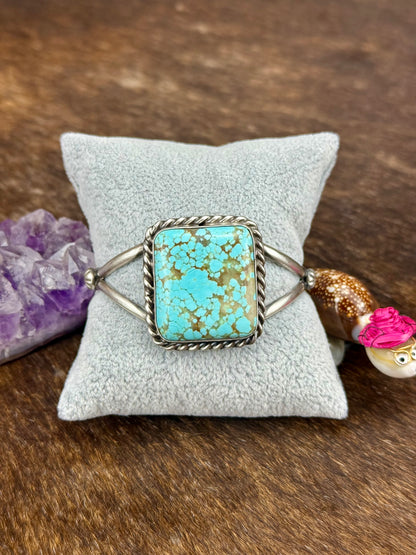 #8 Turquoise  Square Single Stone Cuff