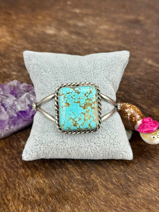 #8 Turquoise  Square Single Stone Cuff