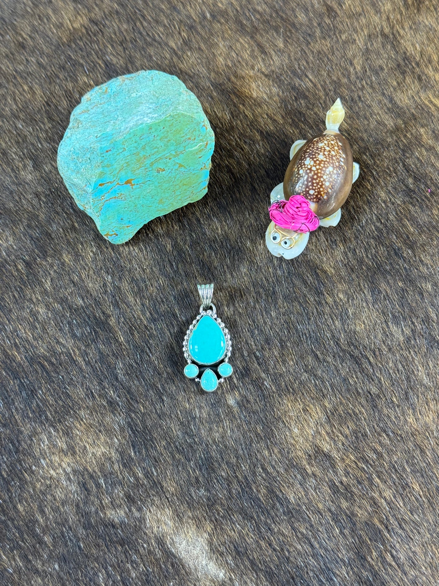 Kingman Teardrop Halo Pendant
