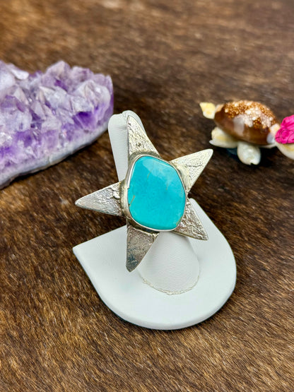 Kingman Turquoise Single Stone Star Ring