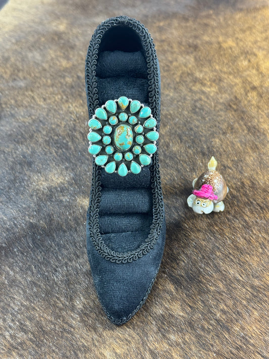 Kingman Turquoise Cluster Ring