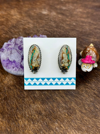 Royston Ribbon Oval Sterling Silver Earrings
