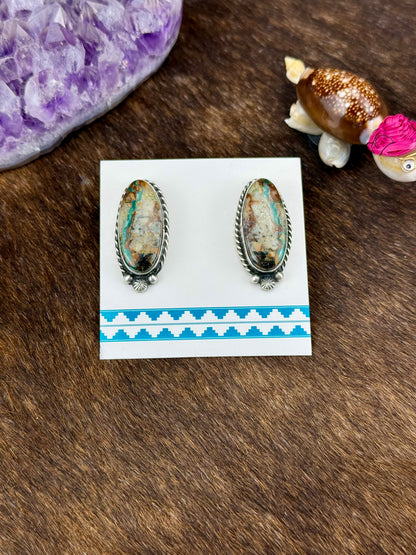 Royston Ribbon Oval Sterling Silver Earrings