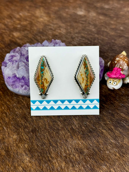 Royston Ribbon Diamond Sterling Silver Earrings