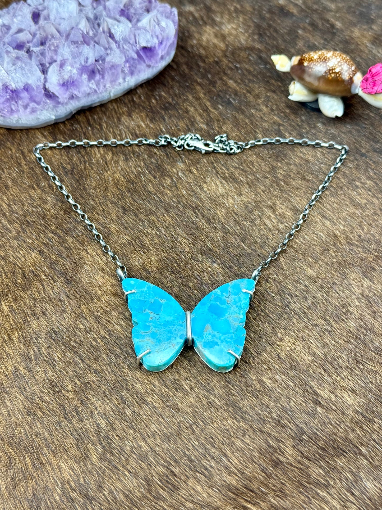 Kingman Turquoise Sterling Silver Waterproof Butterfly