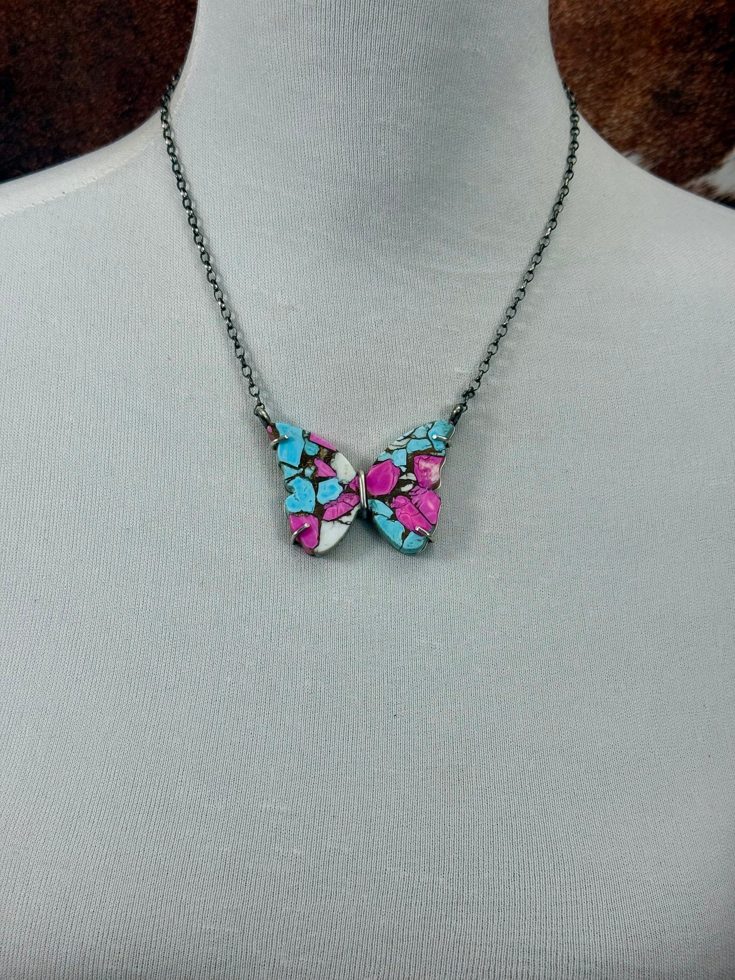 Cotton Candy Sterling Silver Waterproof Butterfly