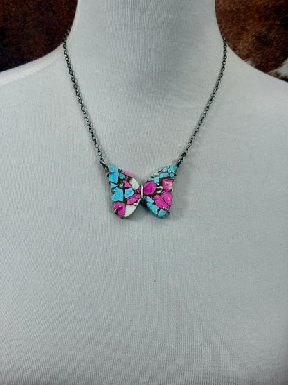 Cotton Candy Sterling Silver Waterproof Butterfly