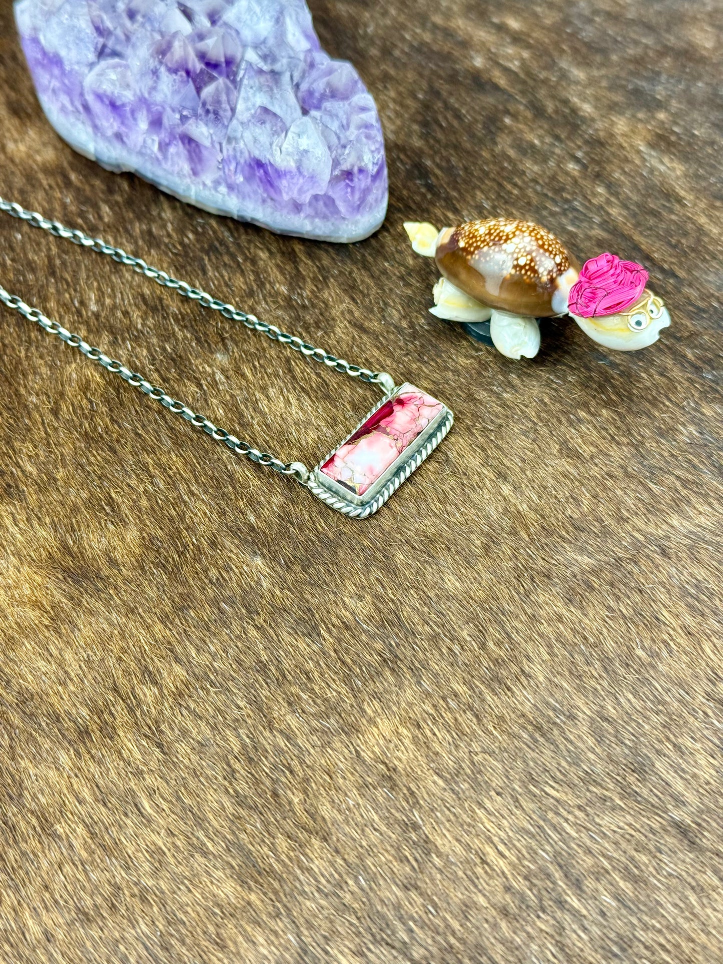 Dhalia Rose Sterling Silver Bar Necklace