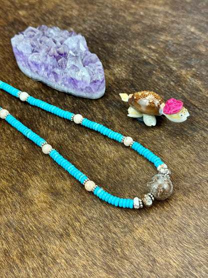 Kingman Turquoise Wild Horse Pearl Necklace