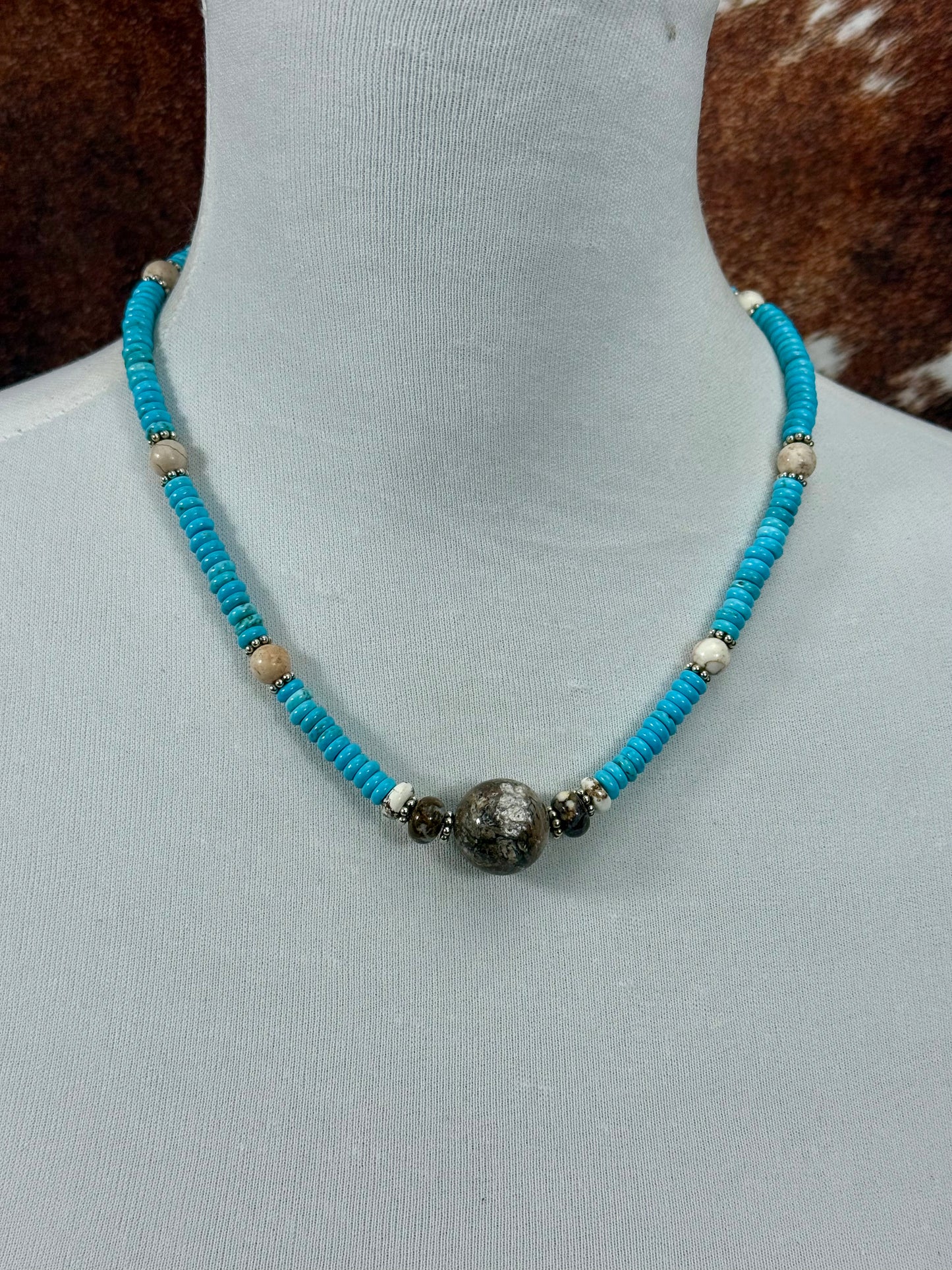 Kingman Turquoise Wild Horse Pearl Necklace