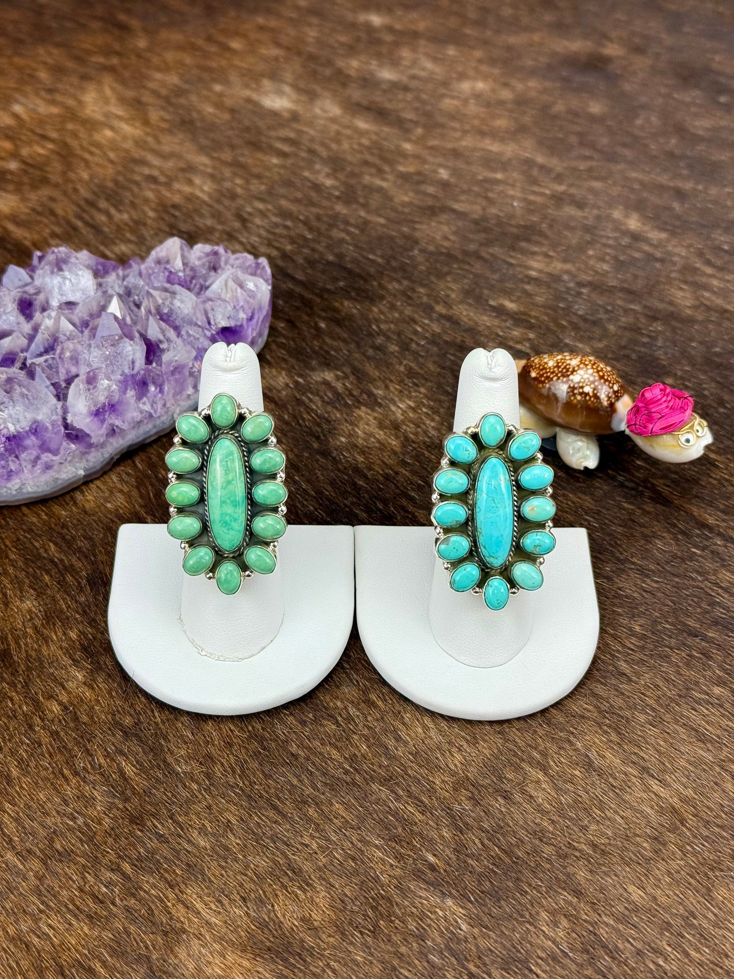 Kingman Turquoise Full Cluster Ring