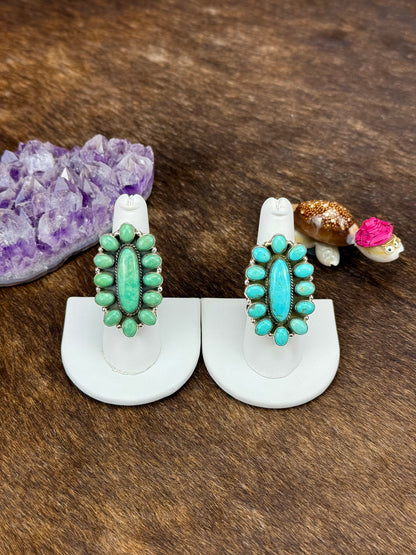 Kingman Turquoise Full Cluster Ring