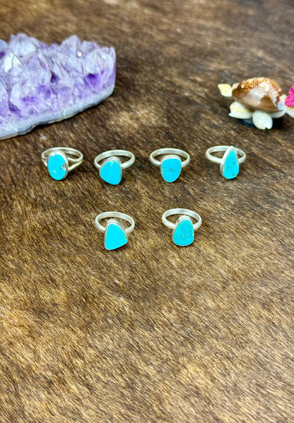 Tibetan Turquoise Single Stone Sterling Silver Ring