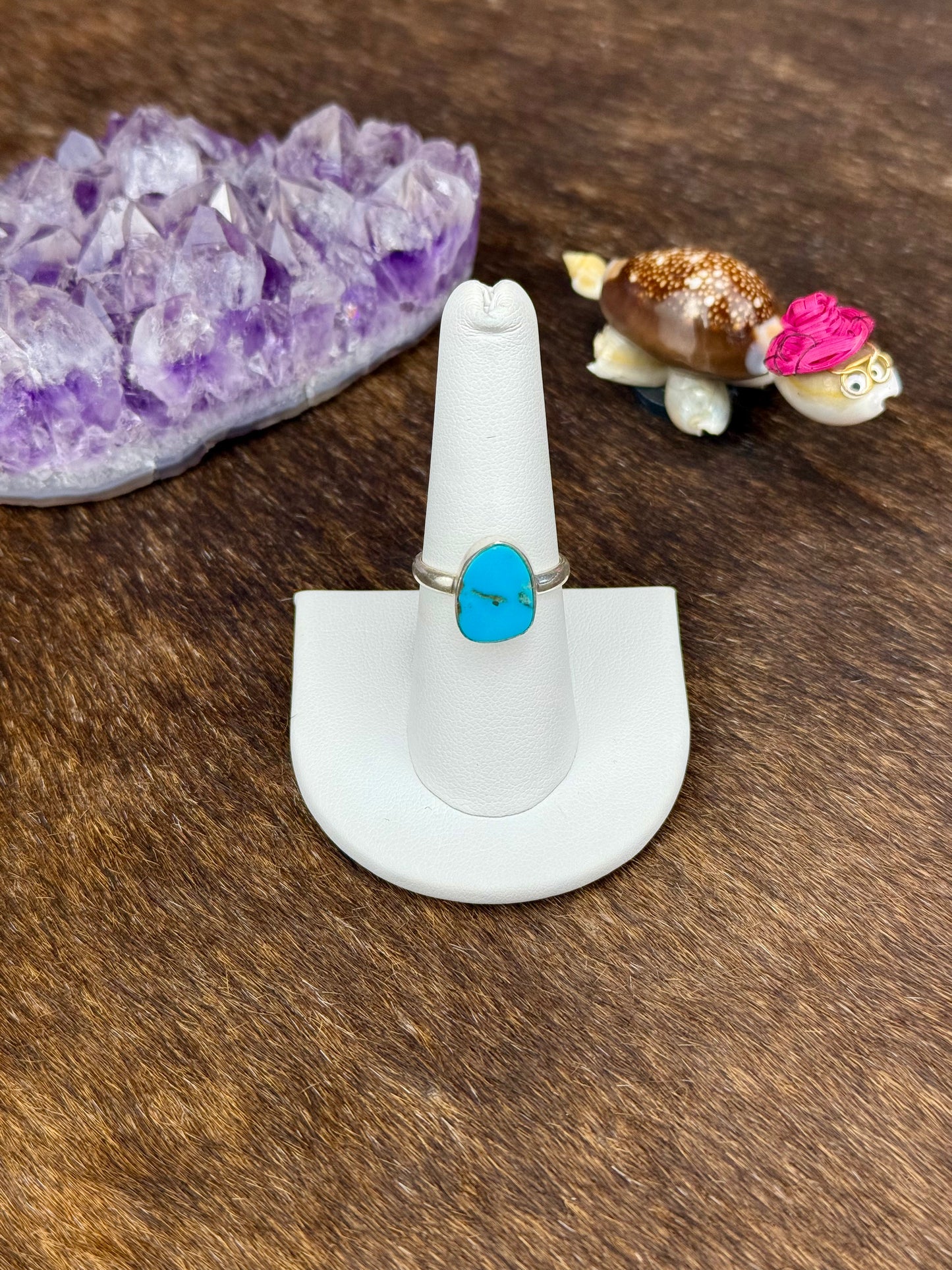 Tibetan Turquoise Single Stone Sterling Silver Ring