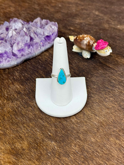 Tibetan Turquoise Single Stone Sterling Silver Ring