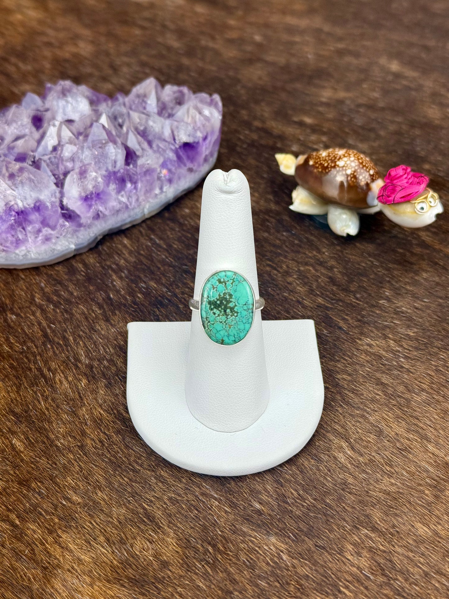 Tibetan Turquoise Single Stone Sterling Silver Ring