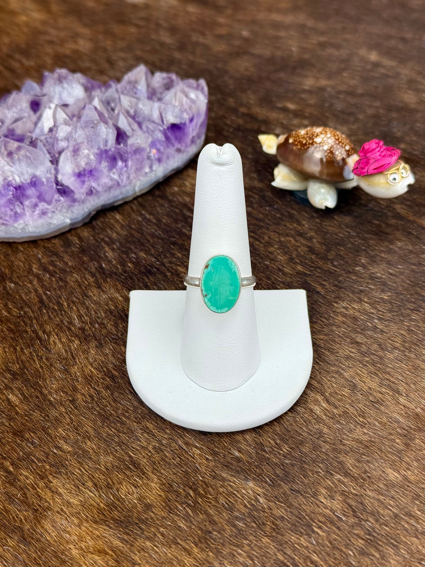 Tibetan Turquoise Single Stone Sterling Silver Ring