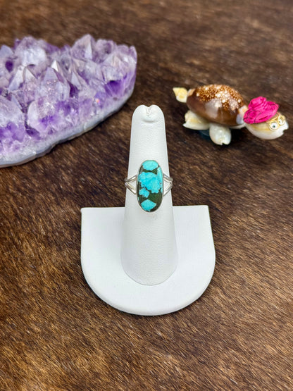 Tibetan Turquoise Single Stone Sterling Silver Ring