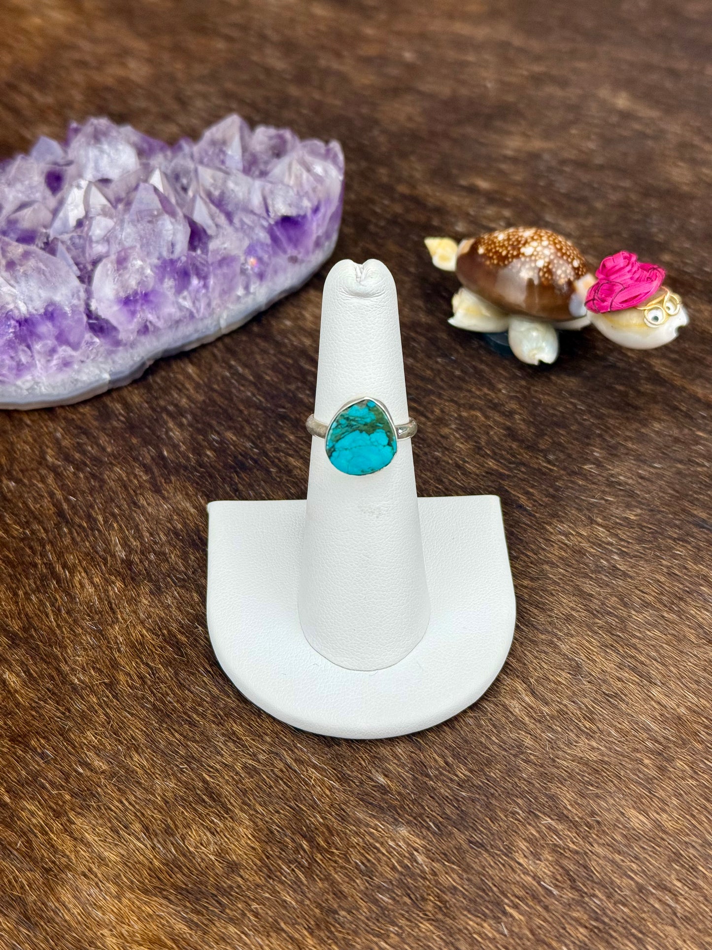 Tibetan Turquoise Single Stone Sterling Silver Ring