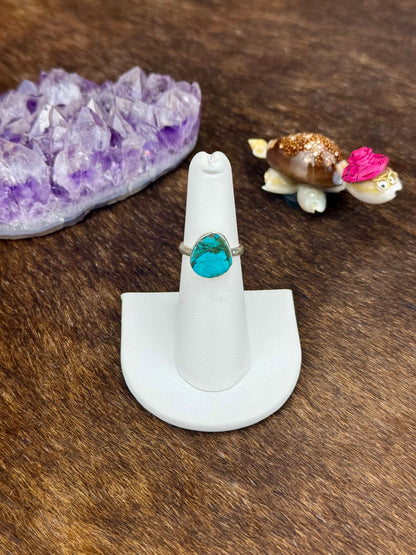 Tibetan Turquoise Single Stone Sterling Silver Ring