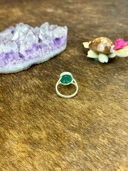 Tibetan Turquoise Single Stone Sterling Silver Ring