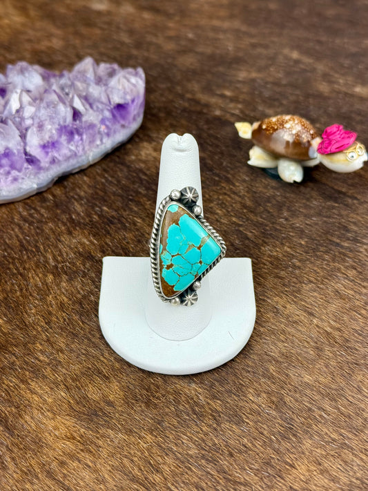 #8 Turquoise Single Stone Sterling Silver Ring