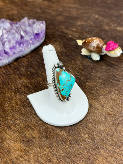 #8 Turquoise Single Stone Sterling Silver Ring