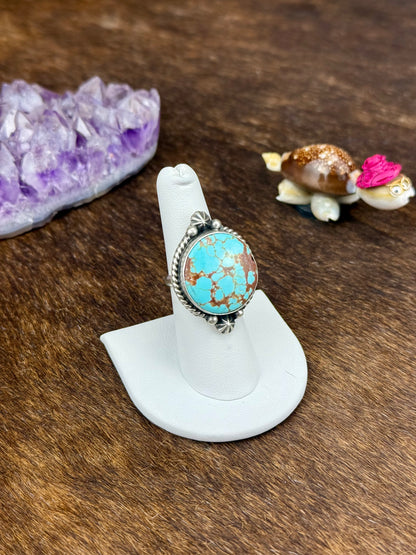 #8 Turquoise Single Stone Sterling Silver Ring