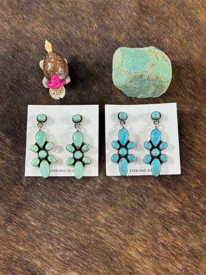 Kingman Turquoise Bow Tie Earrings