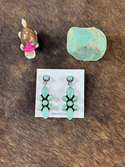 Kingman Turquoise Bow Tie Earrings