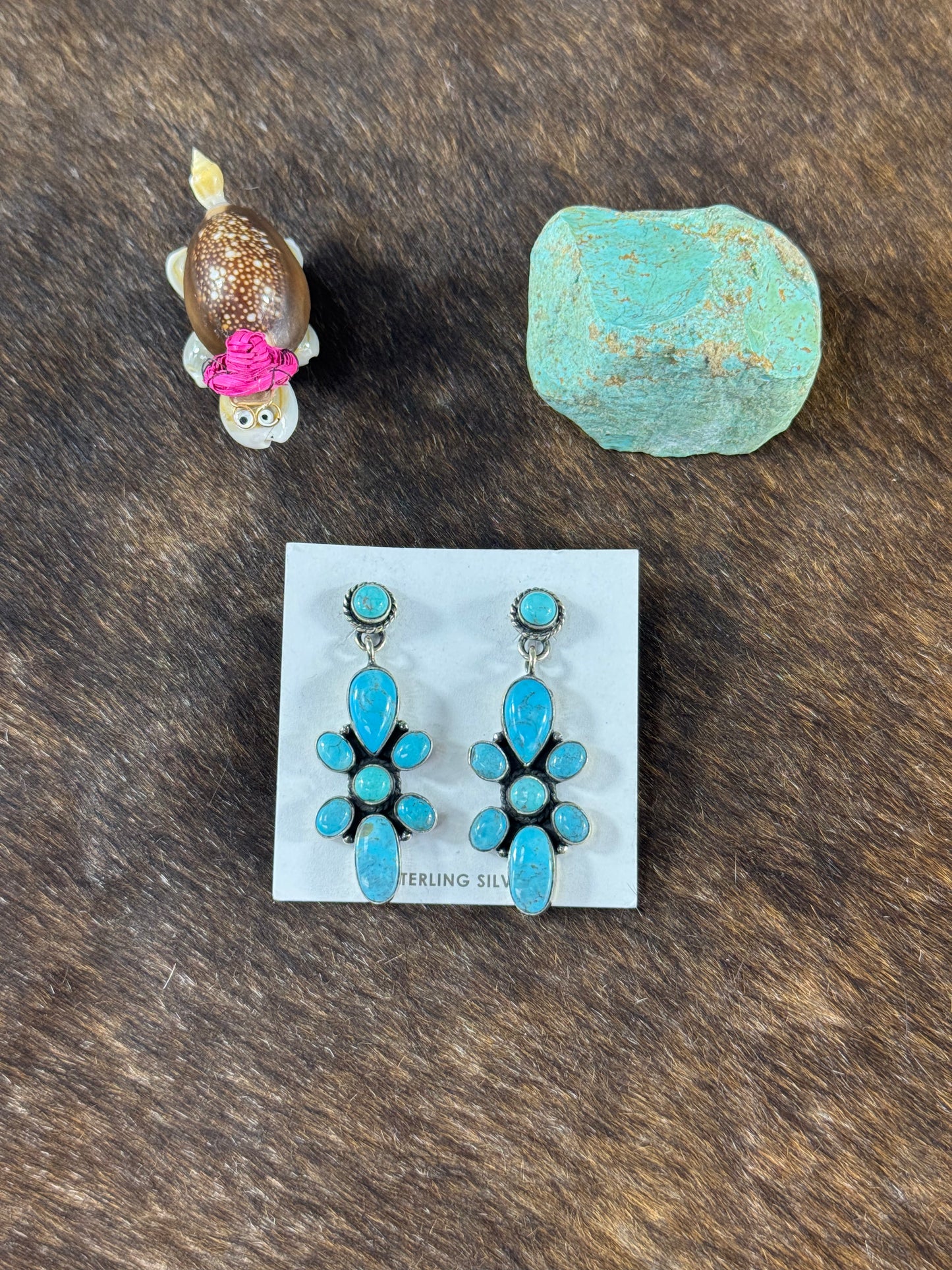 Kingman Turquoise Bow Tie Earrings