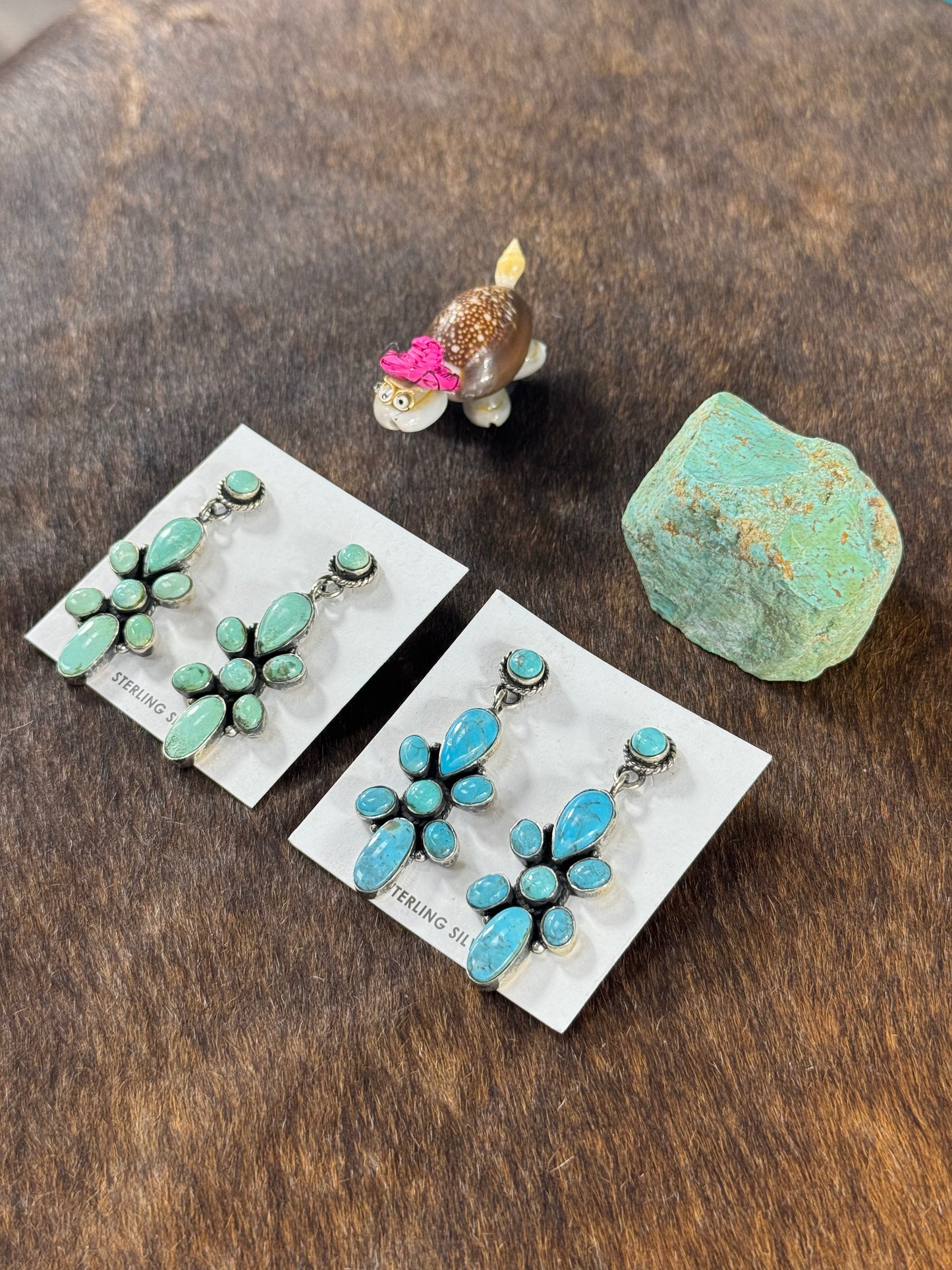 Kingman Turquoise Bow Tie Earrings