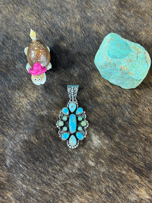 Kingman Turquoise Cluster Pendant